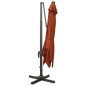 vidaXL Ampelschirm mit LED Terracotta 300 cm vidaXL Ampelschirm mit LED Terracotta 300 cm