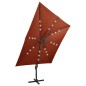 vidaXL Ampelschirm mit LED Terracotta 300 cm vidaXL Ampelschirm mit LED Terracotta 300 cm