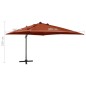 vidaXL Ampelschirm mit LED Terracotta 300 cm vidaXL Ampelschirm mit LED Terracotta 300 cm