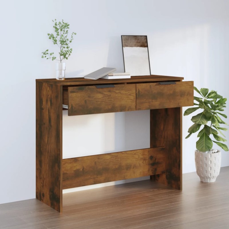 vidaXL Konsolentisch Räuchereiche 90x36x75 cm Holzwerkstoff vidaXL Konsolentisch Räuchereiche 90x36x75 cm Holzwerkstoff