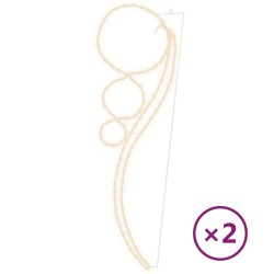 vidaXL Lichterketten 2 Stk. Kugelförmig Warmweiß 111,5x35x4,5 cm