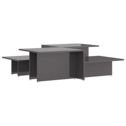 vidaXL Couchtische 2 Stk. Hochglanz-Grau 111,5x50x33 cm Holzwerkstoff