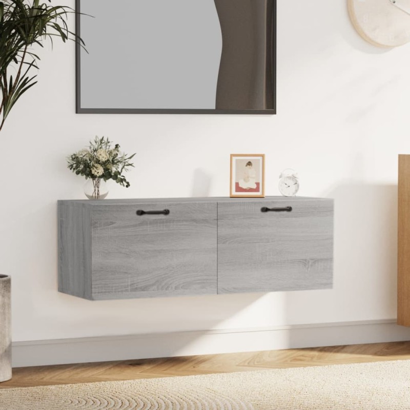 vidaXL Wandschrank Grau Sonoma 100x36,5x35 cm Holzwerkstoff vidaXL Wandschrank Grau Sonoma 100x36,5x35 cm Holzwerkstoff