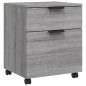 vidaXL Mobiler Aktenschrank mit Rollen Grau Sonoma 45x38x54 cm vidaXL Mobiler Aktenschrank mit Rollen Grau Sonoma 45x38x54 cm