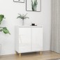vidaXL Sideboard mit Massivholz-Beinen Hochglanz-Weiß 60x35x70 cm vidaXL Sideboard mit Massivholz-Beinen Hochglanz-Weiß 60x35x70 cm