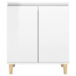 vidaXL Sideboard mit Massivholz-Beinen Hochglanz-Weiß 60x35x70 cm vidaXL Sideboard mit Massivholz-Beinen Hochglanz-Weiß 60x35x70 cm
