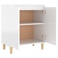 vidaXL Sideboard mit Massivholz-Beinen Hochglanz-Weiß 60x35x70 cm vidaXL Sideboard mit Massivholz-Beinen Hochglanz-Weiß 60x35x70 cm