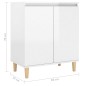 vidaXL Sideboard mit Massivholz-Beinen Hochglanz-Weiß 60x35x70 cm vidaXL Sideboard mit Massivholz-Beinen Hochglanz-Weiß 60x35x70 cm