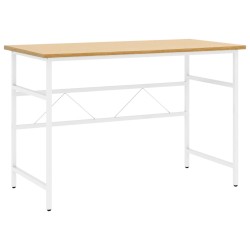 vidaXL Computertisch Weiß und Eiche Hell 105x55x72 cm MDF und Metall