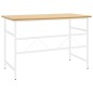vidaXL Computertisch Weiß und Eiche Hell 105x55x72 cm MDF und Metall vidaXL Computertisch Weiß und Eiche Hell 105x55x72 cm MDF und Metall