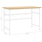 vidaXL Computertisch Weiß und Eiche Hell 105x55x72 cm MDF und Metall vidaXL Computertisch Weiß und Eiche Hell 105x55x72 cm MDF und Metall