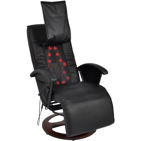 Shiatsu-Massagesessel Schwarz Kunstleder