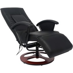 Shiatsu-Massagesessel Schwarz Kunstleder