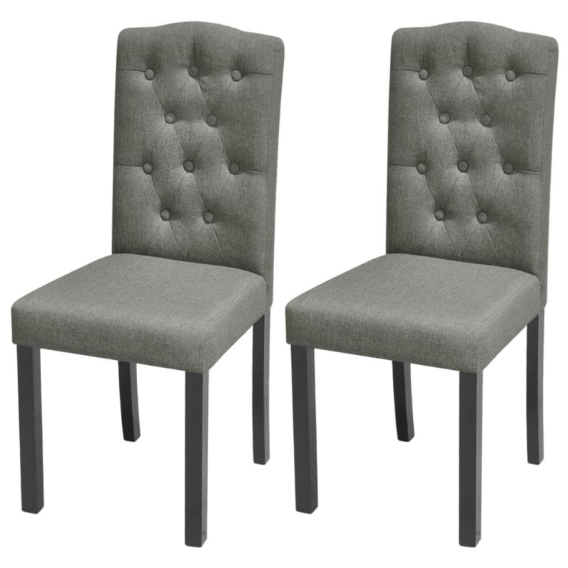 Esszimmerstühle 2 Stk. Grau Stoff Esszimmerstühle 2 Stk. Grau Stoff