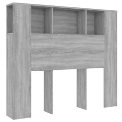 vidaXL Kopfteil mit Ablagen Grau Sonoma 120x18,5x104,5 cm