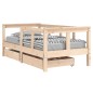 vidaXL Kinderbett mit Schubladen 70x140 cm Massivholz Kiefer vidaXL Kinderbett mit Schubladen 70x140 cm Massivholz Kiefer