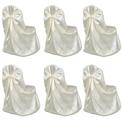 6 x Stuhlhusse für Hochzeit Bankett cremefarben