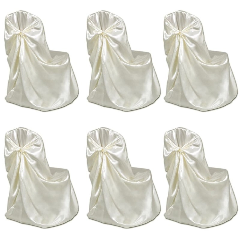6 x Stuhlhusse für Hochzeit Bankett cremefarben 6 x Stuhlhusse für Hochzeit Bankett cremefarben