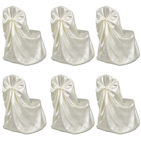 6 x Stuhlhusse für Hochzeit Bankett cremefarben