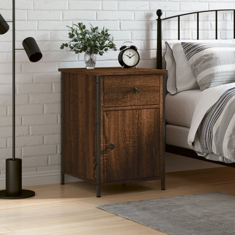 vidaXL Nachttisch Braun Eichen-Optik 40x42x60 cm Holzwerkstoff vidaXL Nachttisch Braun Eichen-Optik 40x42x60 cm Holzwerkstoff