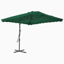 vidaXL Sonnenschirm mit Stahl-Mast 250×250 cm Grün