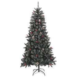 vidaXL Künstlicher Weihnachtsbaum mit Ständer Grün 210 cm PVC