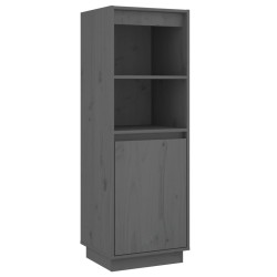 vidaXL Highboard Grau 37x34x110 cm Massivholz Kiefer