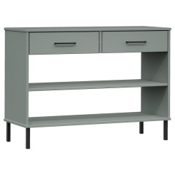 vidaXL Konsolenschrank OSLO mit Metallbeinen Grau Massivholz Kiefer