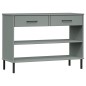 vidaXL Konsolenschrank OSLO mit Metallbeinen Grau Massivholz Kiefer vidaXL Konsolenschrank OSLO mit Metallbeinen Grau Massivholz Kiefer