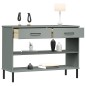 vidaXL Konsolenschrank OSLO mit Metallbeinen Grau Massivholz Kiefer vidaXL Konsolenschrank OSLO mit Metallbeinen Grau Massivholz Kiefer