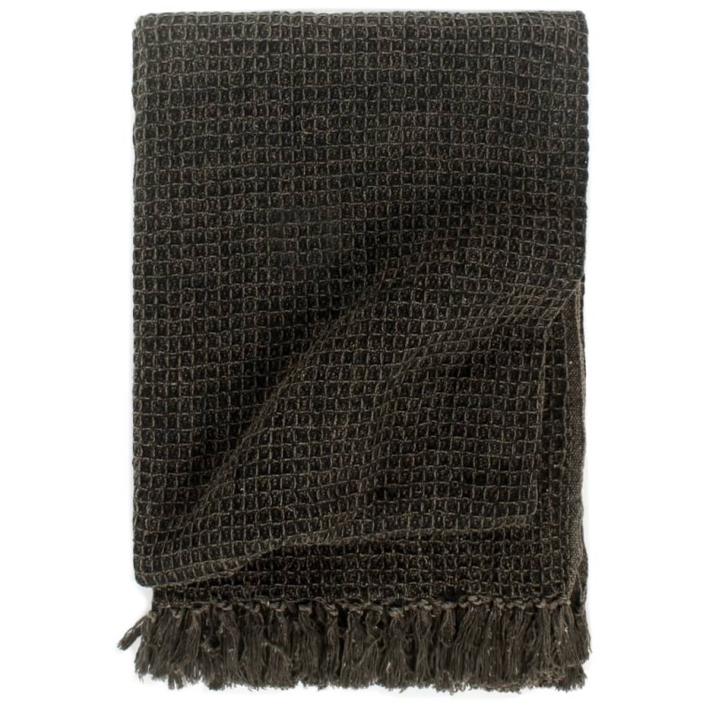 vidaXL Überwurf Baumwolle 125x150 cm Anthrazit/Braun vidaXL Überwurf Baumwolle 125x150 cm Anthrazit/Braun