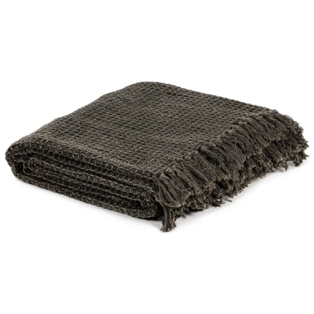 vidaXL Überwurf Baumwolle 125x150 cm Anthrazit/Braun