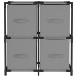 vidaXL Kommode mit 4 Körben aus Stoff Grau 63×30×71 cm Stahl vidaXL Kommode mit 4 Körben aus Stoff Grau 63×30×71 cm Stahl