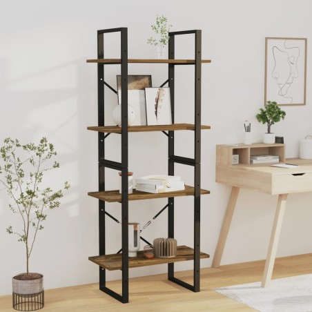 vidaXL Bücherregal 4 Fächer Räuchereiche 60x30x140 cm Holzwerkstoff