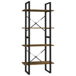 vidaXL Bücherregal 4 Fächer Räuchereiche 60x30x140 cm Holzwerkstoff