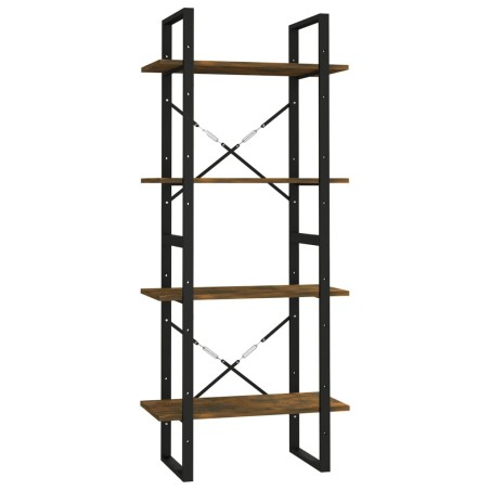 vidaXL Bücherregal 4 Fächer Räuchereiche 60x30x140 cm Holzwerkstoff
