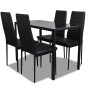 5tlg. Esstisch Set Schwarz 5tlg. Esstisch Set Schwarz