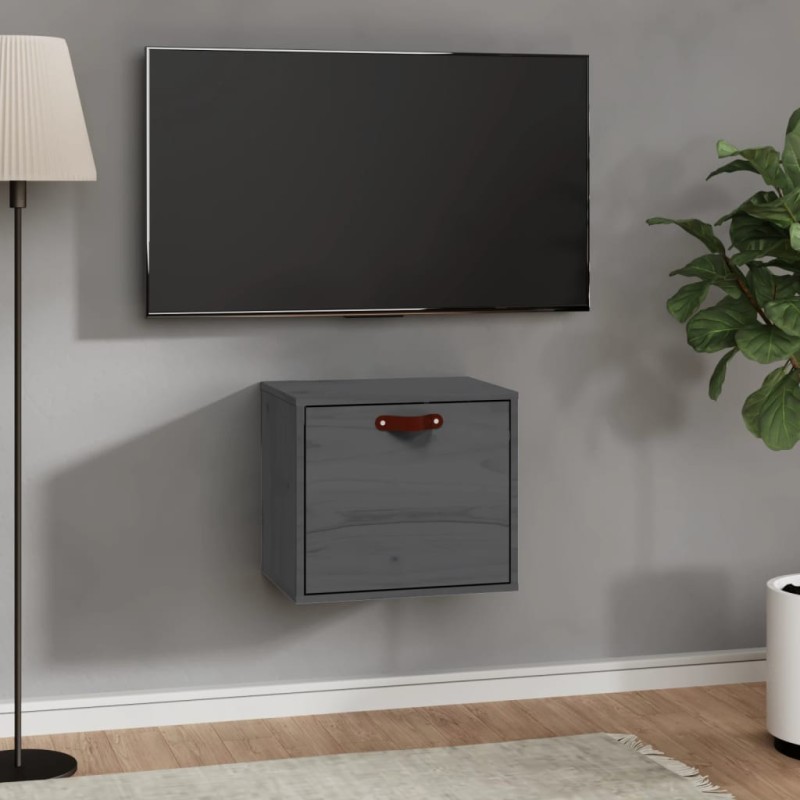 vidaXL Wandschrank Grau 40x30x35 cm Massivholz Kiefer vidaXL Wandschrank Grau 40x30x35 cm Massivholz Kiefer