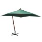 vidaXL Sonnenschirm Ampelschirm 300 x 300 cm Holzmast Grün vidaXL Sonnenschirm Ampelschirm 300 x 300 cm Holzmast Grün