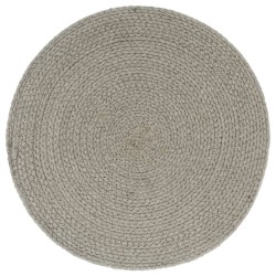 vidaXL Tischsets 6 Stk. Uni Grau 38 cm Rund Baumwolle