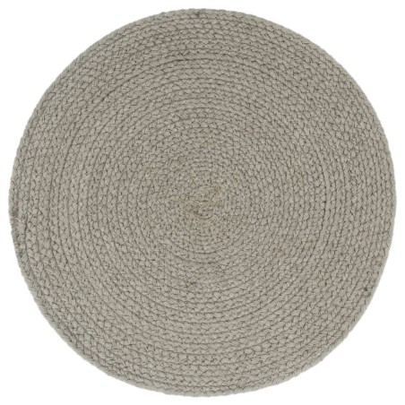 vidaXL Tischsets 6 Stk. Uni Grau 38 cm Rund Baumwolle