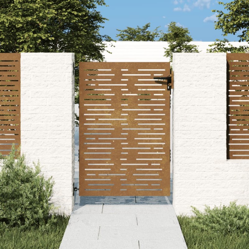 vidaXL Gartentor 85x150 cm Cortenstahl Quadratisches Design vidaXL Gartentor 85x150 cm Cortenstahl Quadratisches Design
