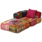 vidaXL 2-Sitzer Modularer Pouf Patchwork Stoff vidaXL 2-Sitzer Modularer Pouf Patchwork Stoff
