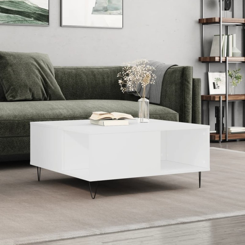 vidaXL Couchtisch Weiß 80x80x36,5 cm Holzwerkstoff vidaXL Couchtisch Weiß 80x80x36,5 cm Holzwerkstoff