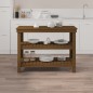 vidaXL Werkbank Honigbraun 110,5x50x80 cm Massivholz Kiefer vidaXL Werkbank Honigbraun 110,5x50x80 cm Massivholz Kiefer