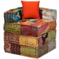 vidaXL 2-Sitzer Modularer Pouf Patchwork Stoff vidaXL 2-Sitzer Modularer Pouf Patchwork Stoff