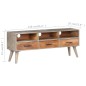 vidaXL TV-Schrank Grau 130x35x51 cm Raues Mango-Massivholz vidaXL TV-Schrank Grau 130x35x51 cm Raues Mango-Massivholz