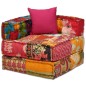 vidaXL 2-Sitzer Modularer Pouf Patchwork Stoff vidaXL 2-Sitzer Modularer Pouf Patchwork Stoff