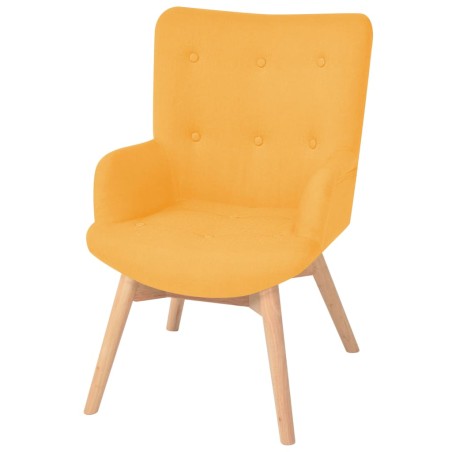 Sessel mit Fußhocker Gelb Stoff