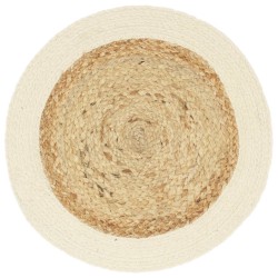 vidaXL Tischsets 4 Stk. Uni Natur 38 cm Rund Jute und Baumwolle 